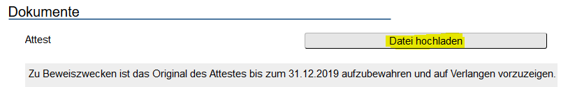 Abbildung 5: Attest hochladen